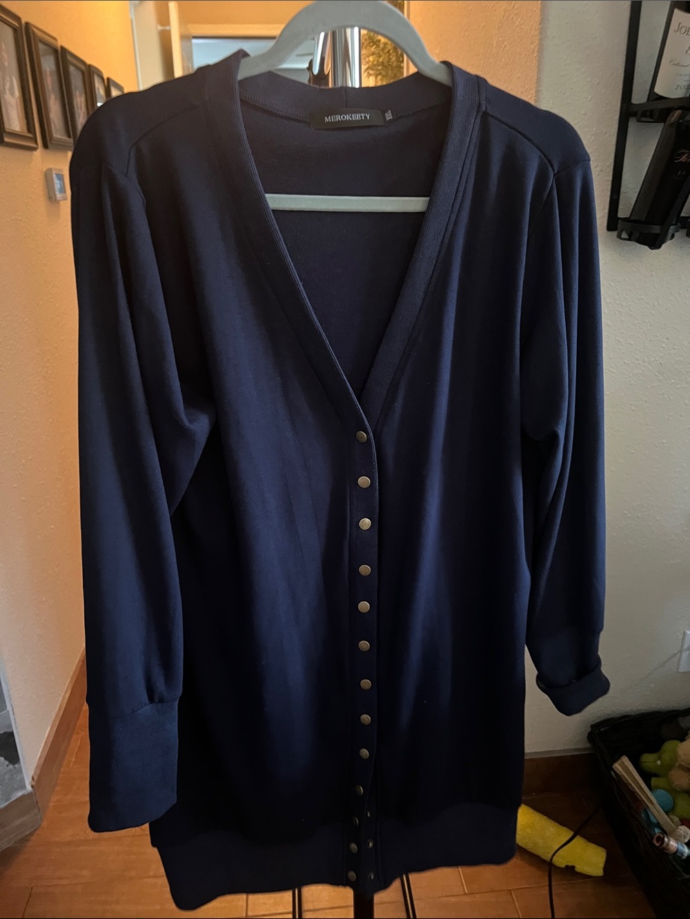 Miro & Katy Deep Navy Button-Front Women's Cardigan